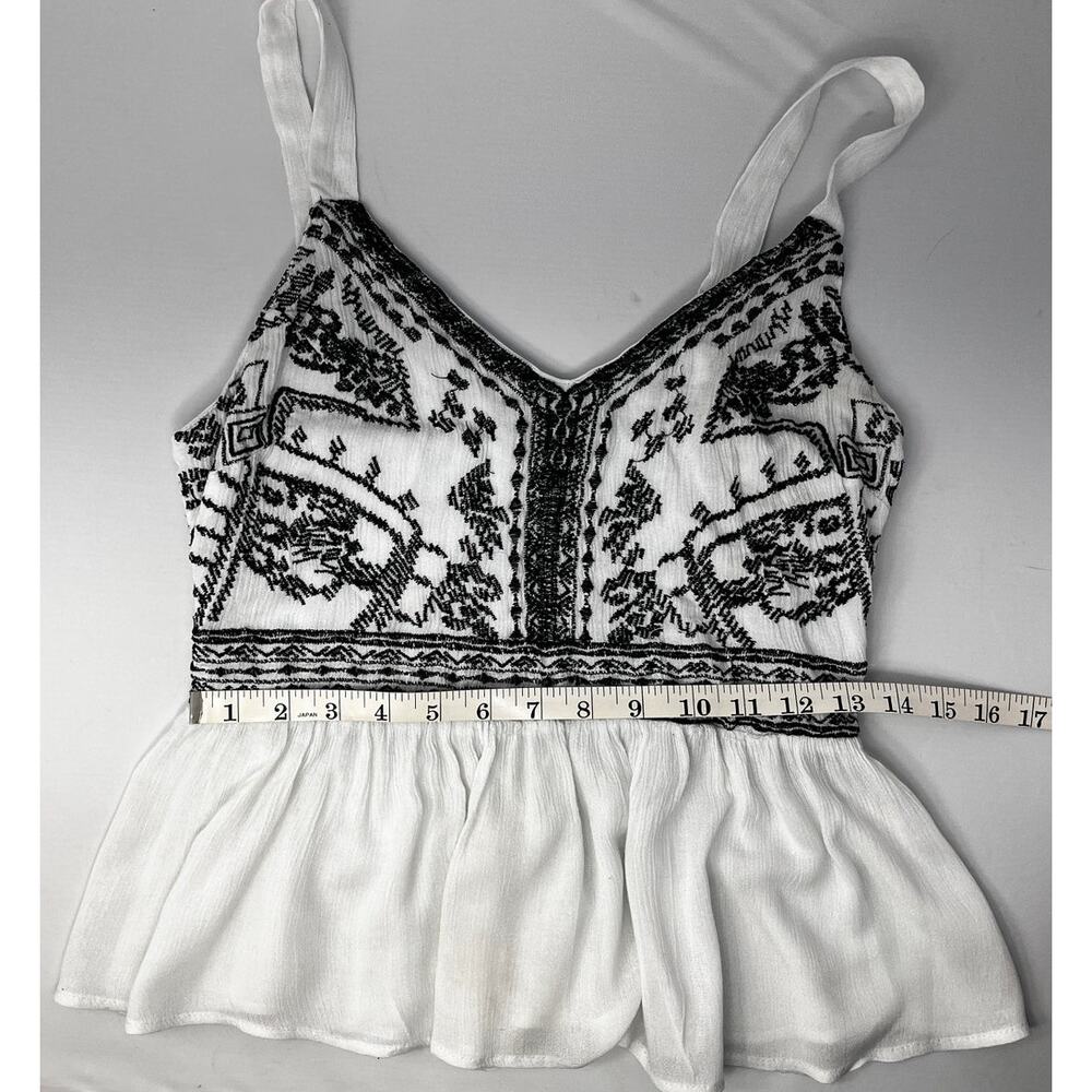 Embroidered Japna Baby Doll top with straps size M 100% Viscose PreOwned in good - Picture 3 of 7